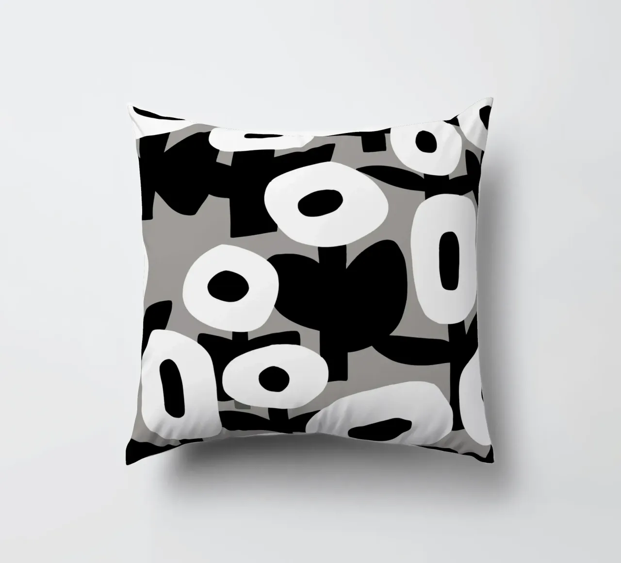 Floreale in bianco e nero 02 cuscino da Little Dean