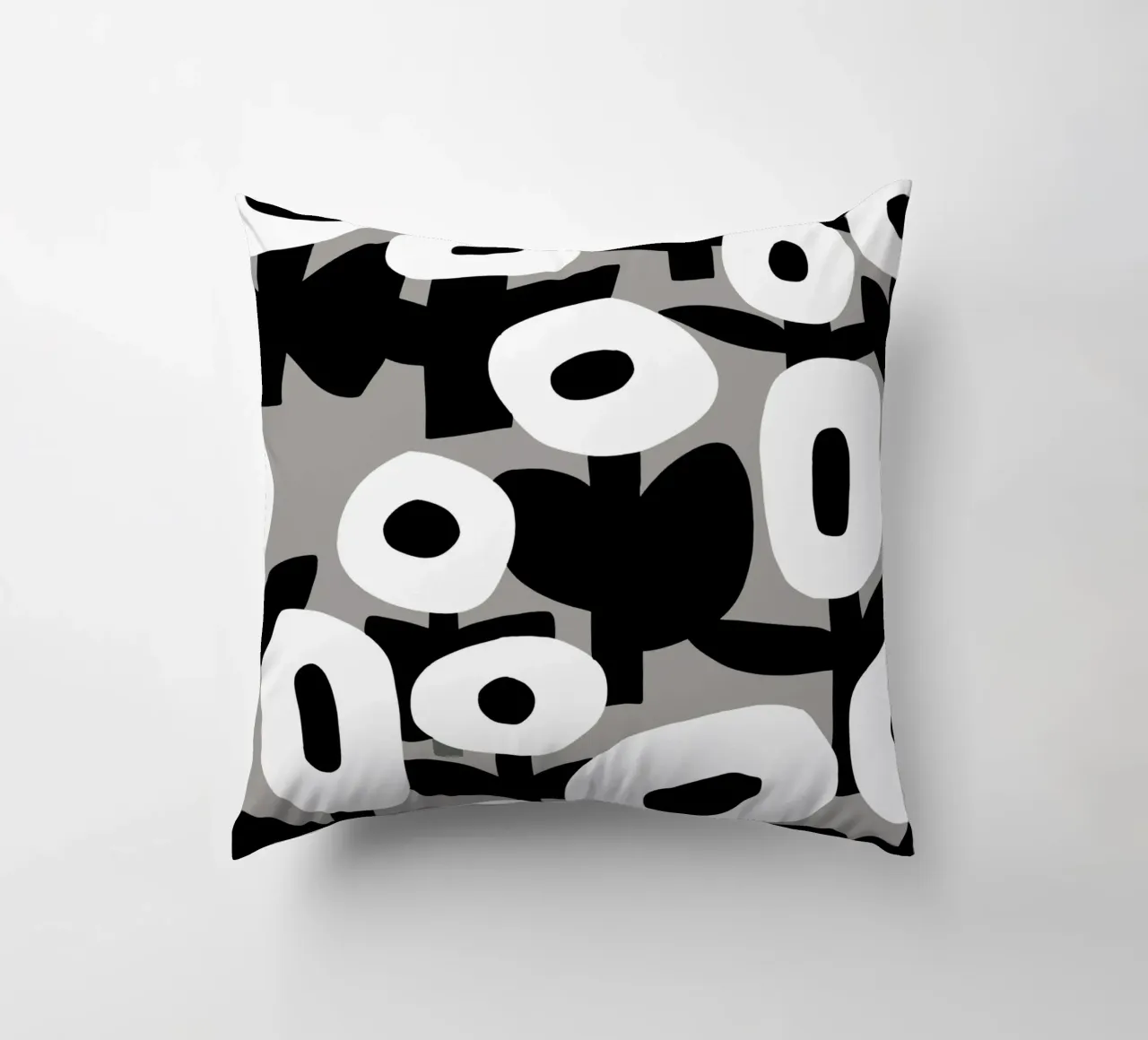 Floreale in bianco e nero 02 cuscino da Little Dean