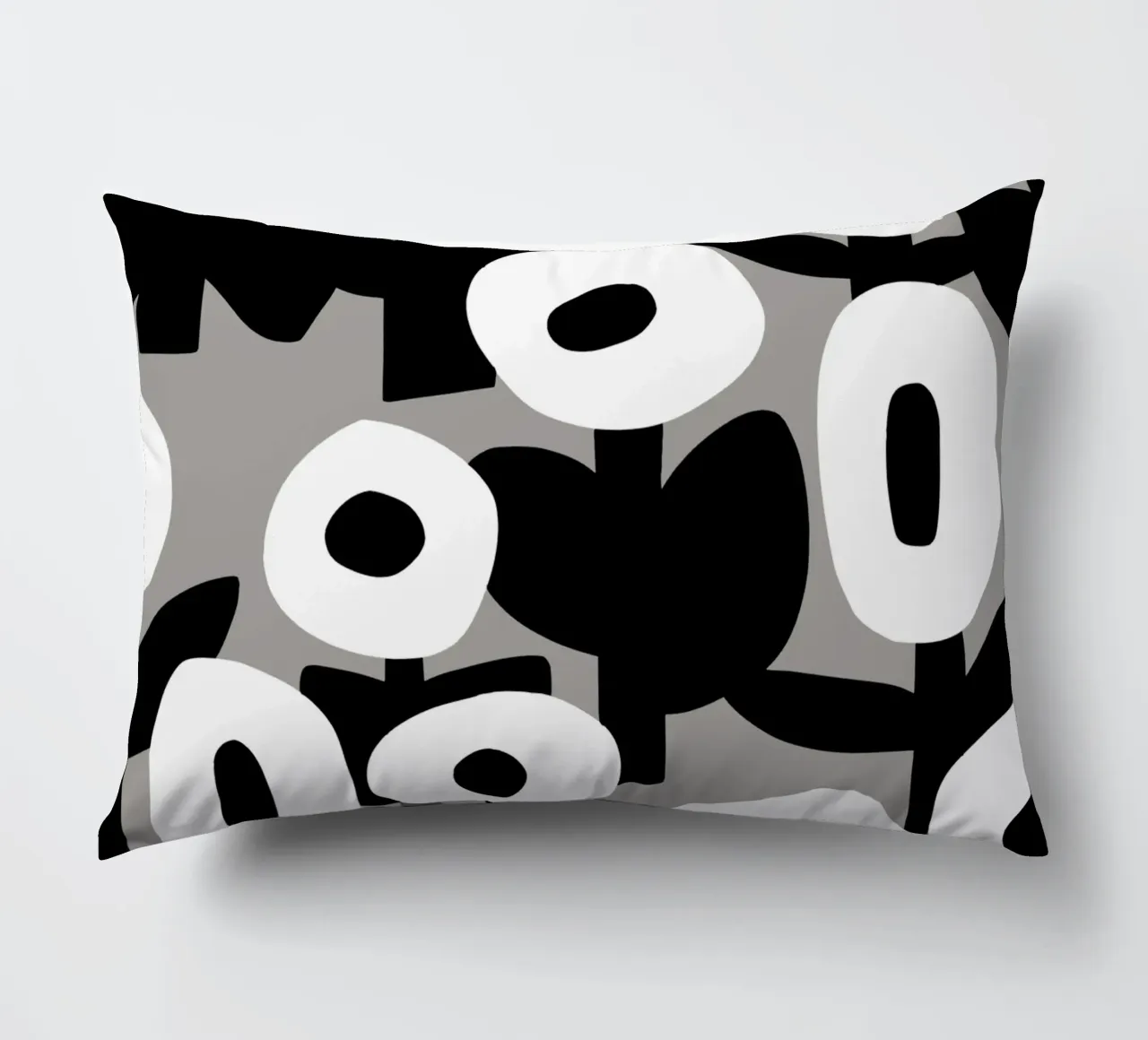 Floreale in bianco e nero 02 cuscino da Little Dean
