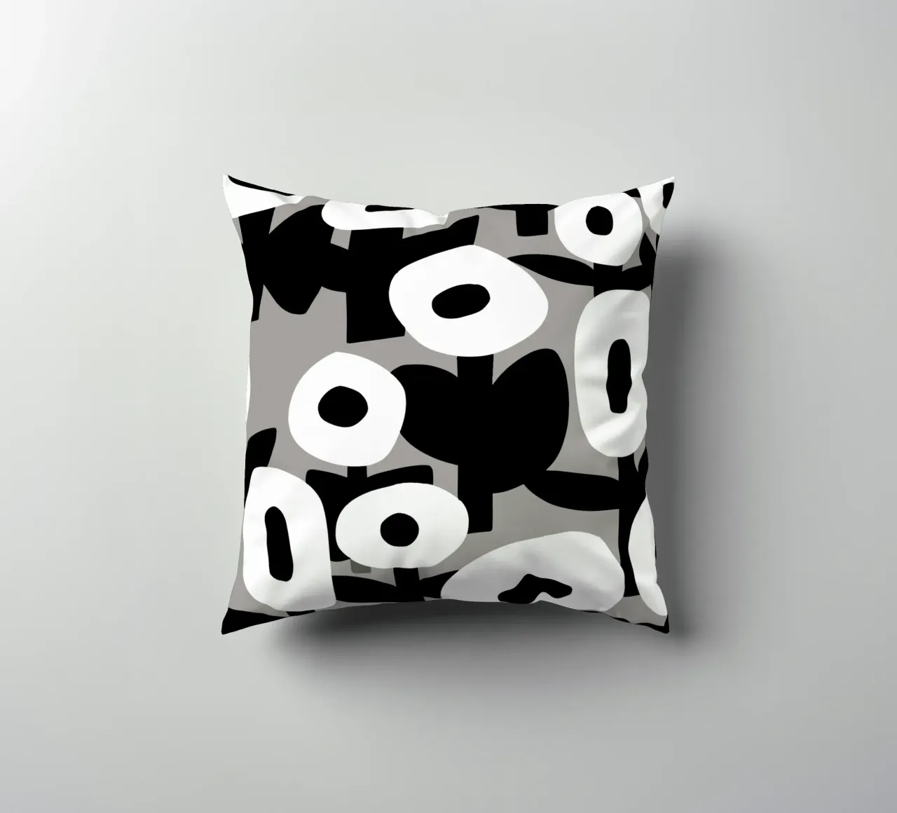 Floreale in bianco e nero 02 cuscino da Little Dean