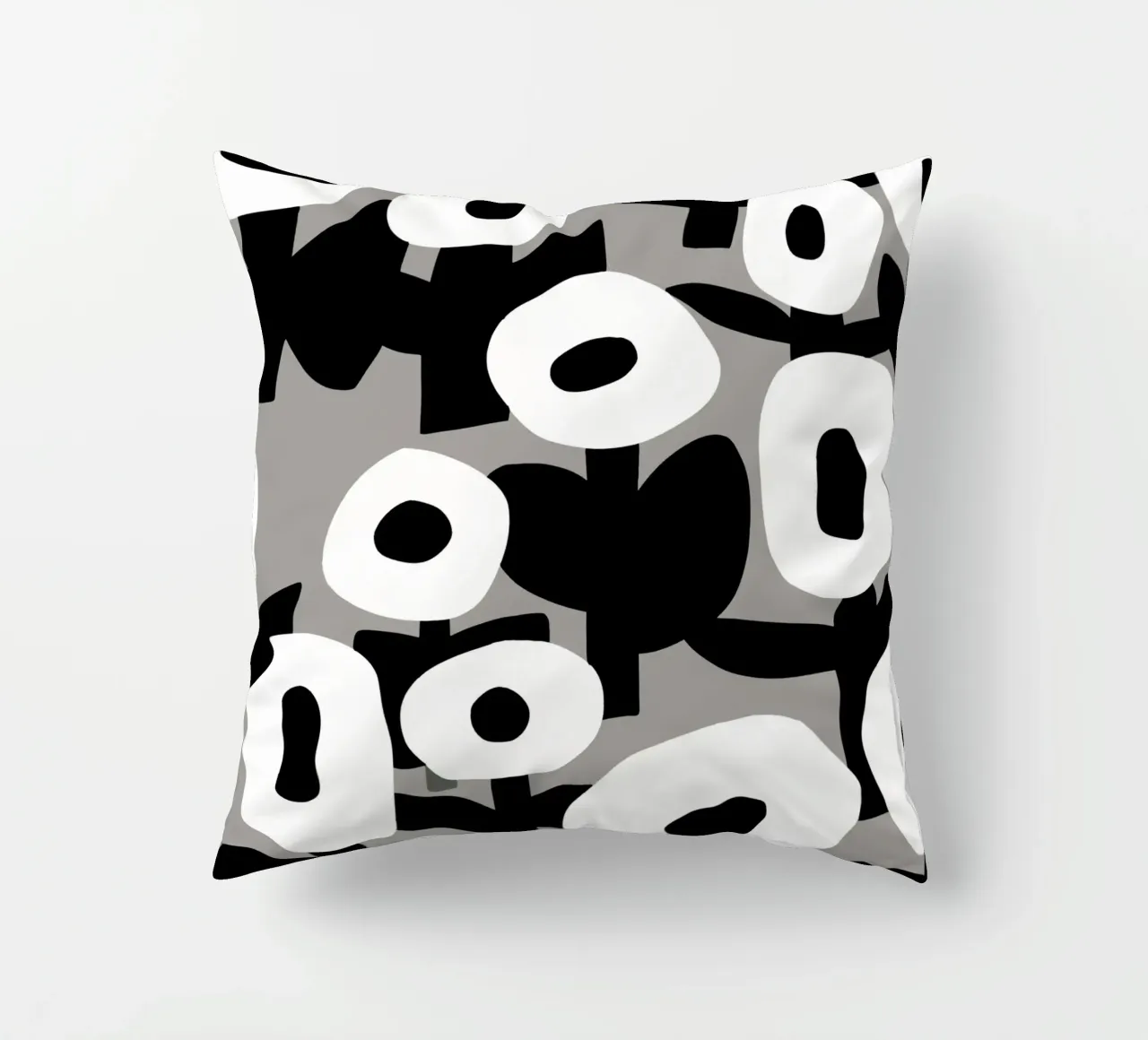 Floreale in bianco e nero 02 cuscino da Little Dean