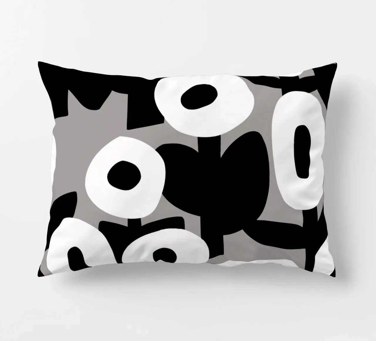 Floreale in bianco e nero 02 cuscino da Little Dean