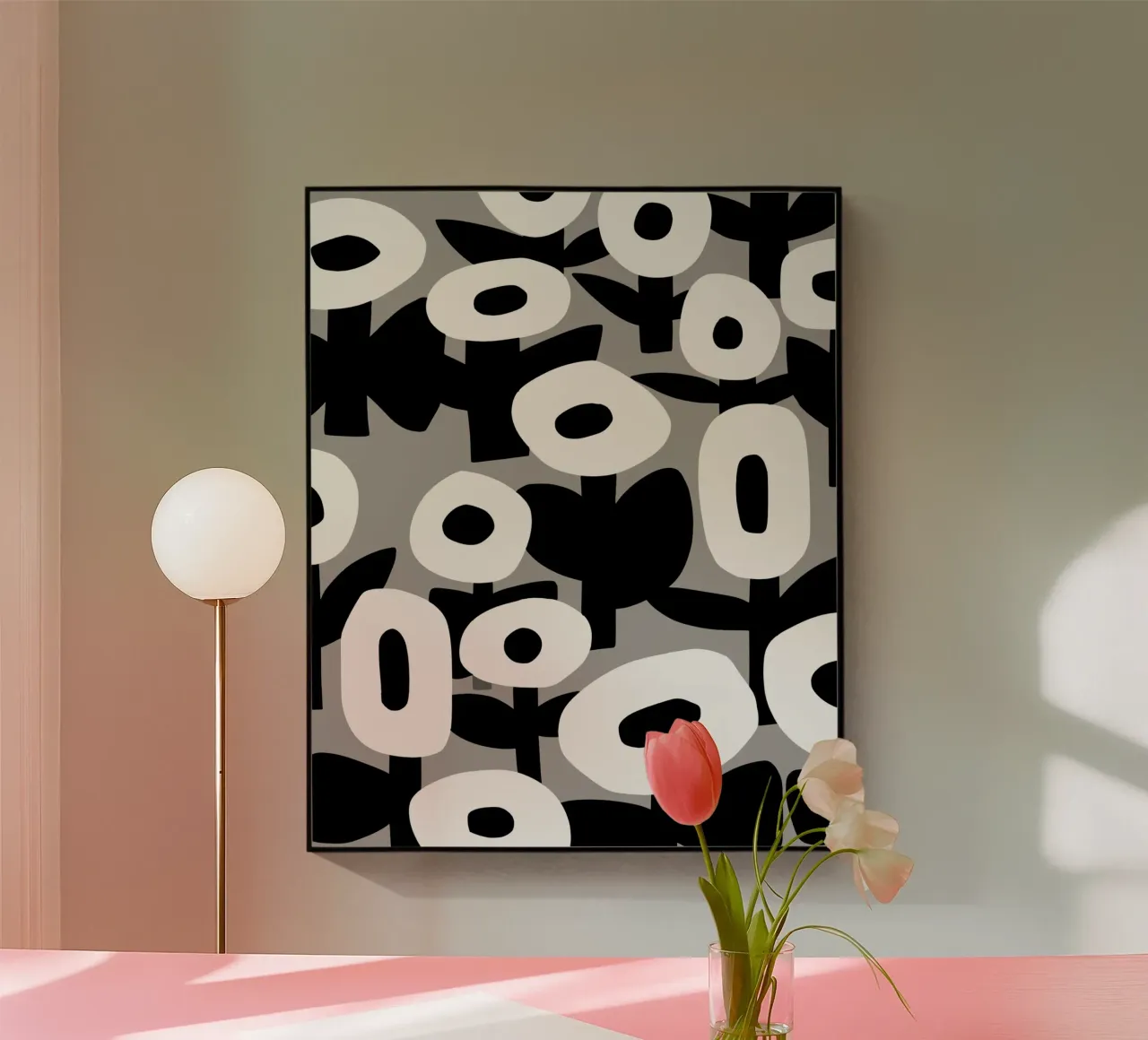 Floreale in bianco e nero 02 plexiglass da Little Dean