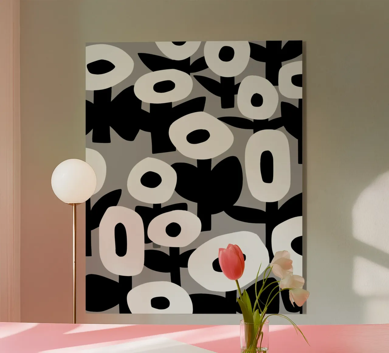 Floreale in bianco e nero 02 plexiglass da Little Dean