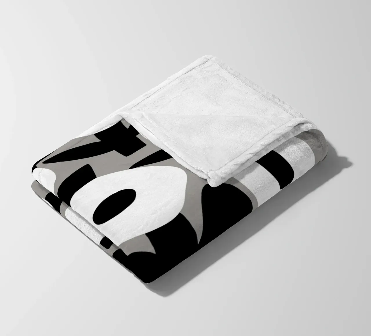 Floreale in bianco e nero 02 coperta in pile da Little Dean