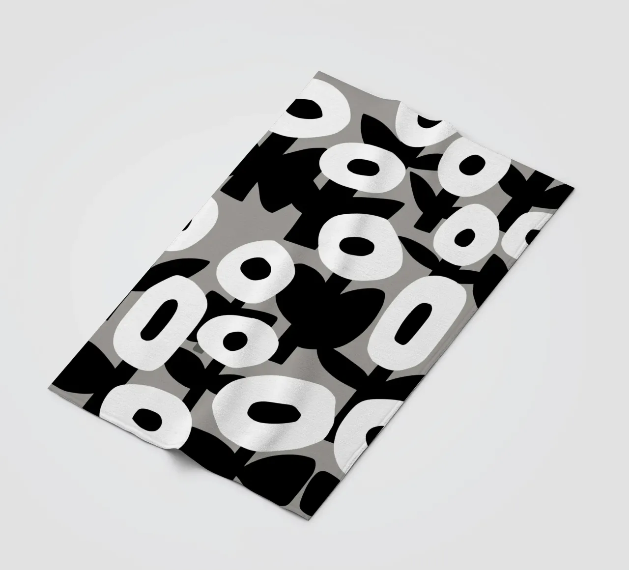 Floreale in bianco e nero 02 coperta in pile da Little Dean