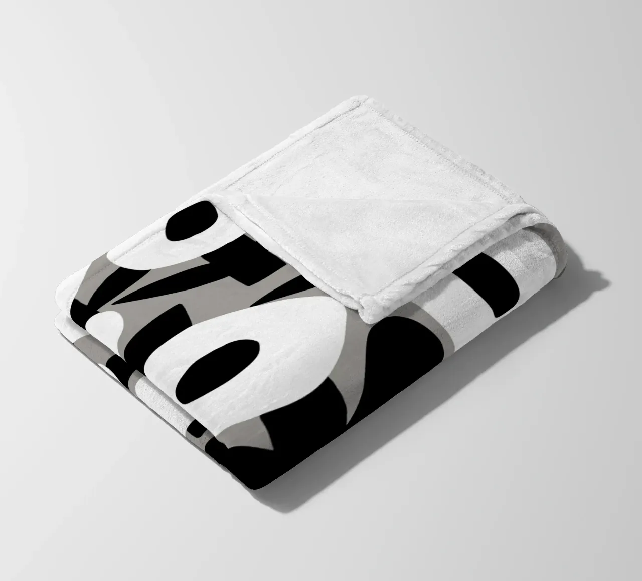 Floreale in bianco e nero 02 coperta in pile da Little Dean