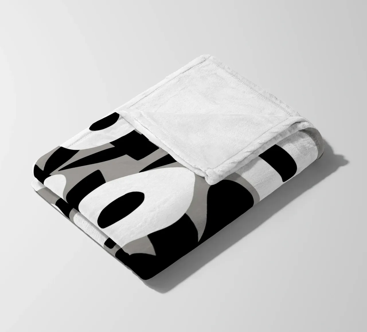 Floreale in bianco e nero 02 coperta in pile da Little Dean