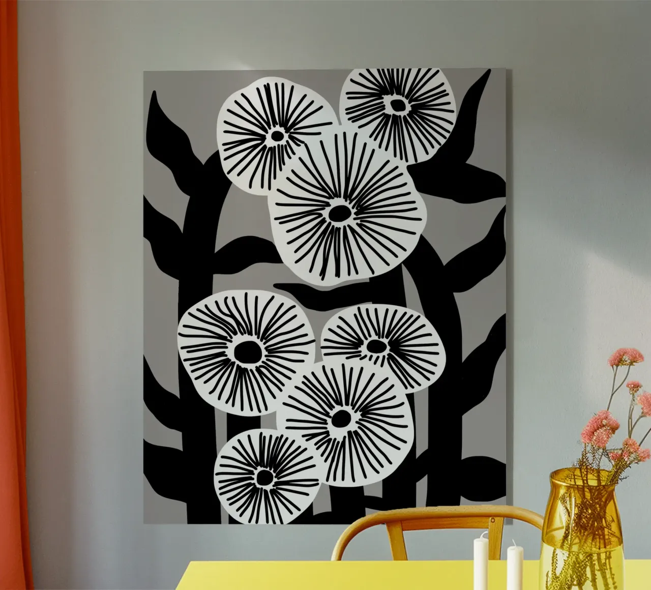 Bianco e nero floreale 03 plexiglass da Little Dean