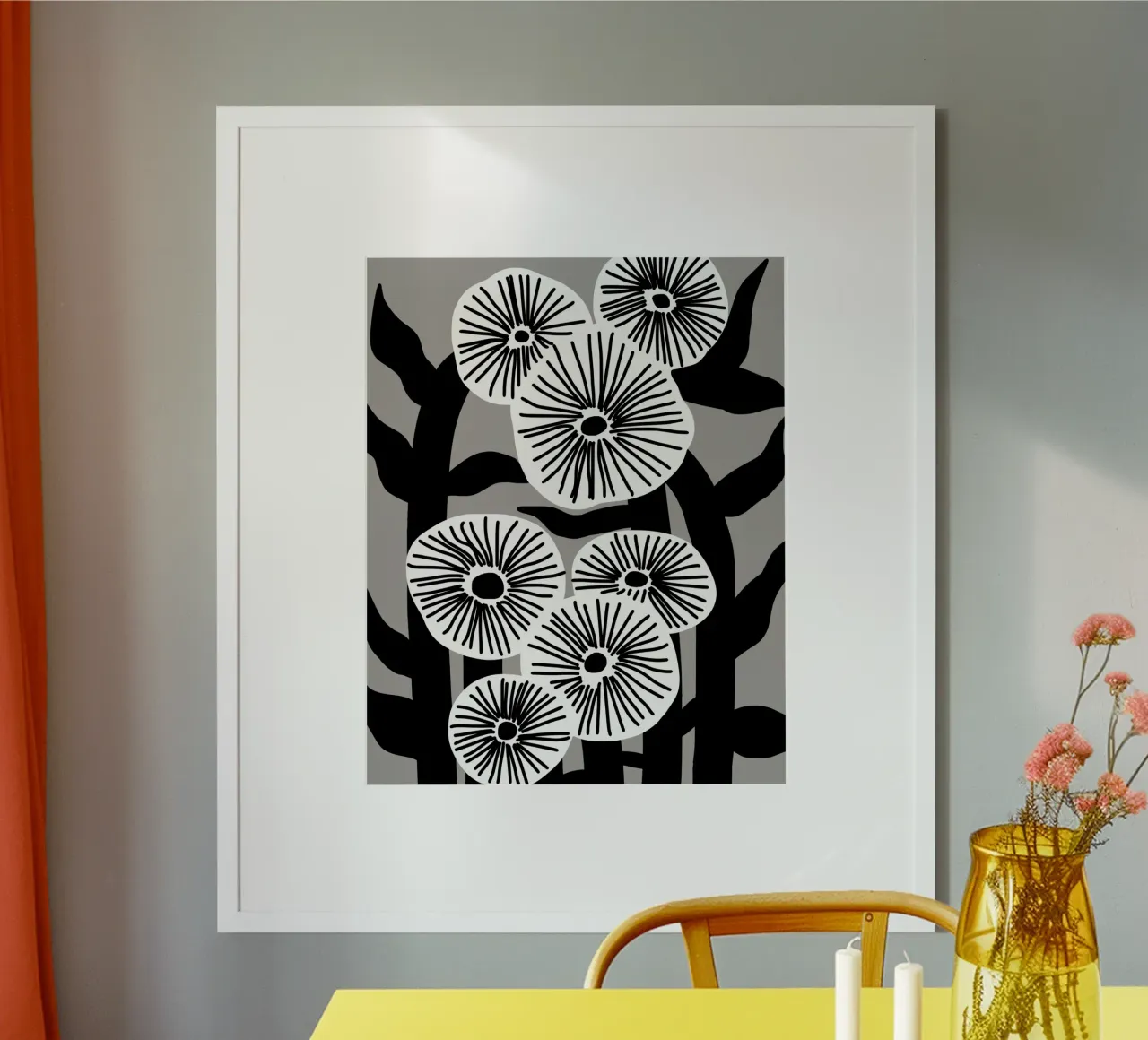 Bianco e nero floreale 03 carta hahnemühle da Little Dean