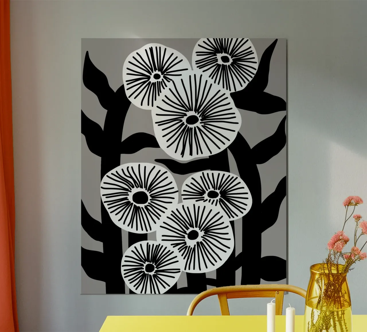 Bianco e nero floreale 03 carta hahnemühle da Little Dean