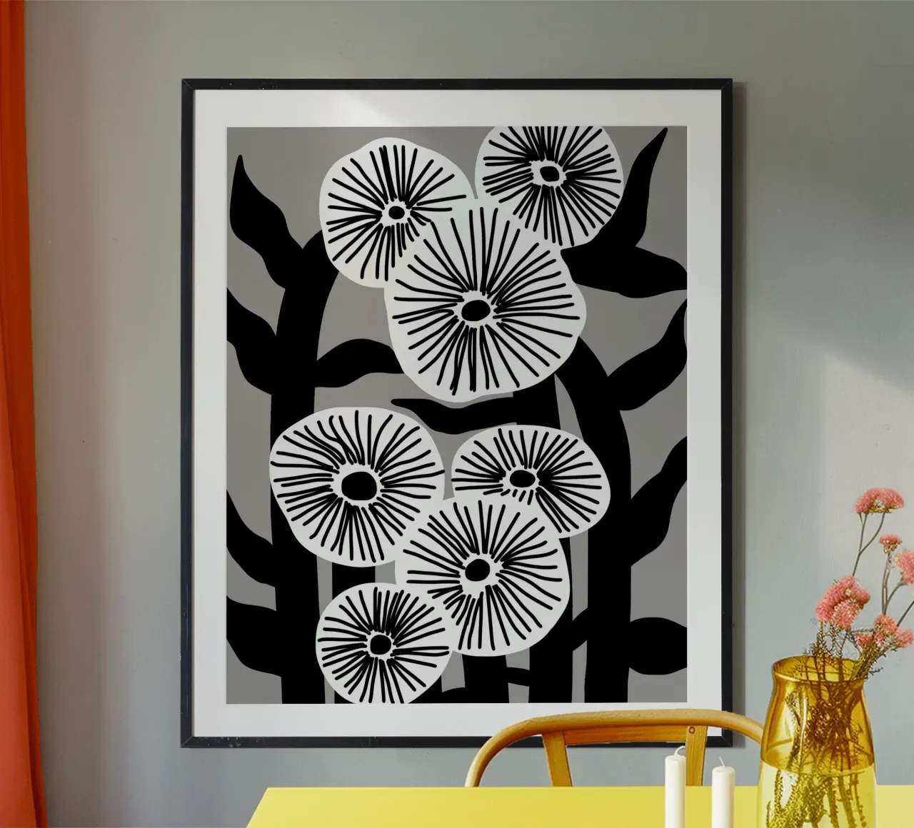 Bianco e nero floreale 03 carta hahnemühle da Little Dean