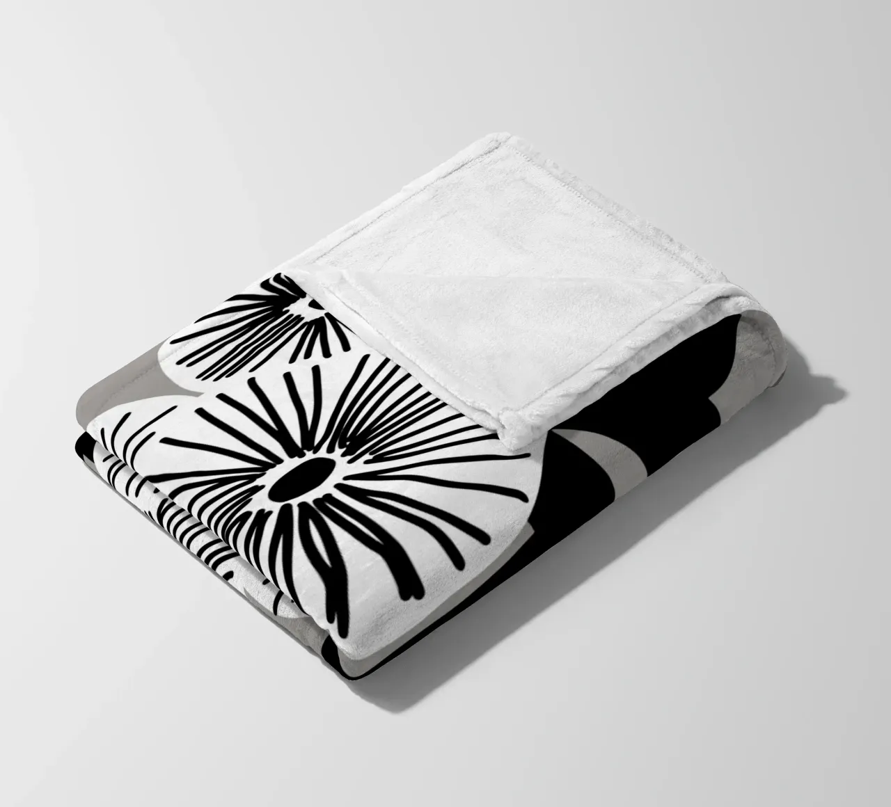 Bianco e nero floreale 03 coperta in pile da Little Dean
