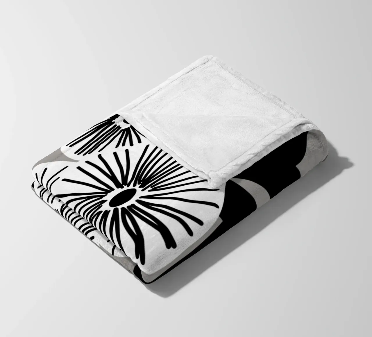 Bianco e nero floreale 03 coperta in pile da Little Dean