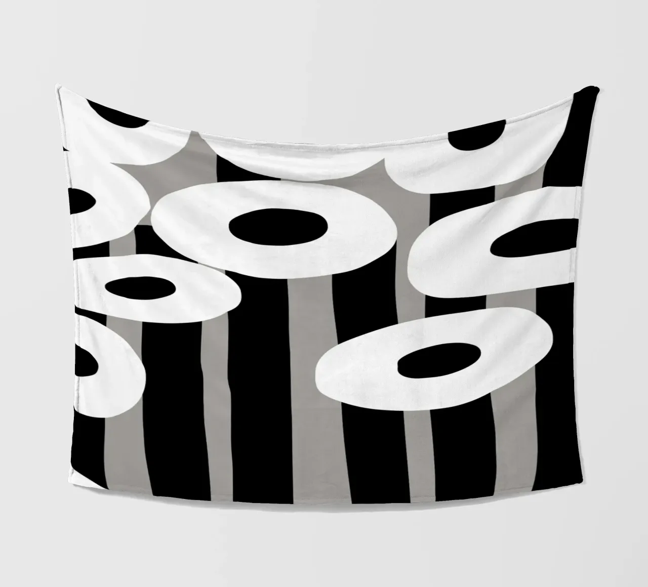 Bianco e nero floreale 04 coperta in pile da Little Dean