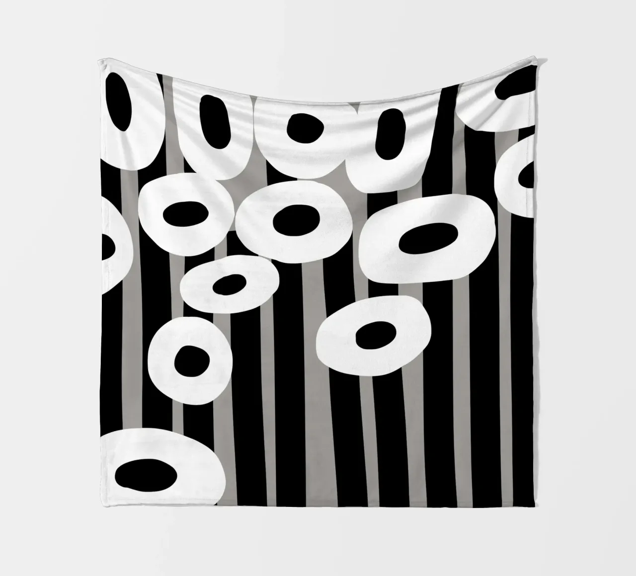 Bianco e nero floreale 04 coperta in pile da Little Dean