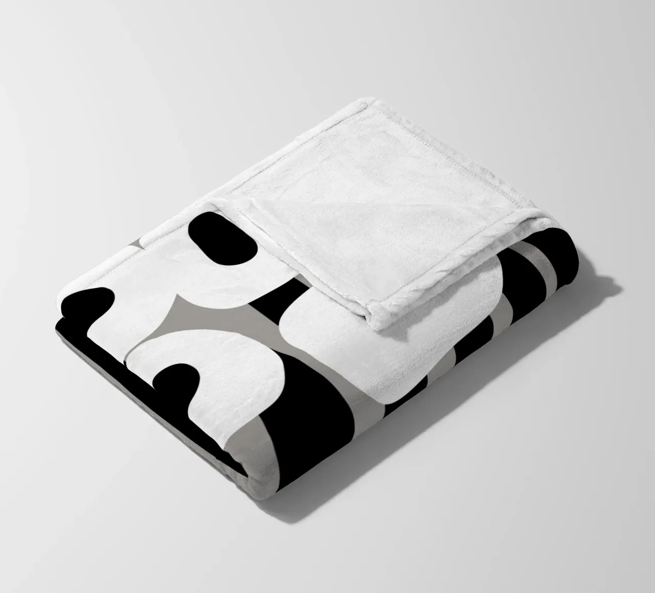 Bianco e nero floreale 04 coperta in pile da Little Dean