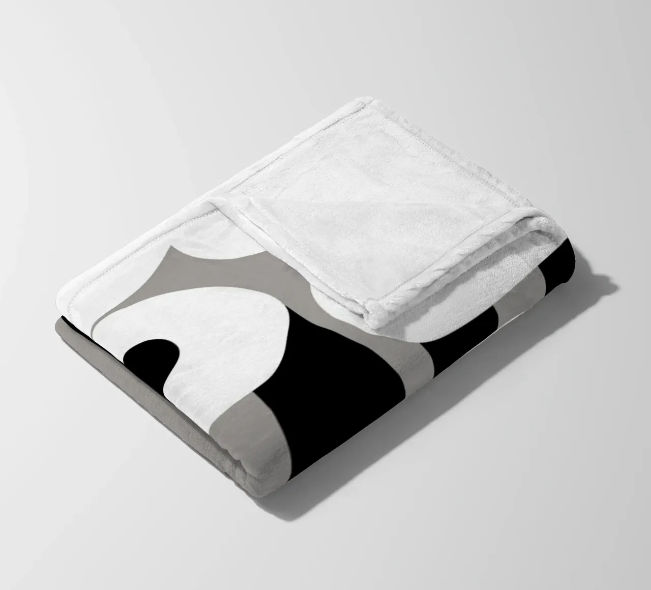 Bianco e nero floreale 04 coperta in pile da Little Dean