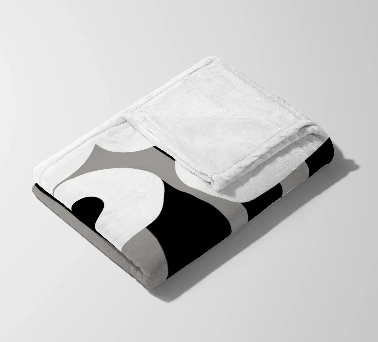 Bianco e nero floreale 04 coperta in pile da Little Dean