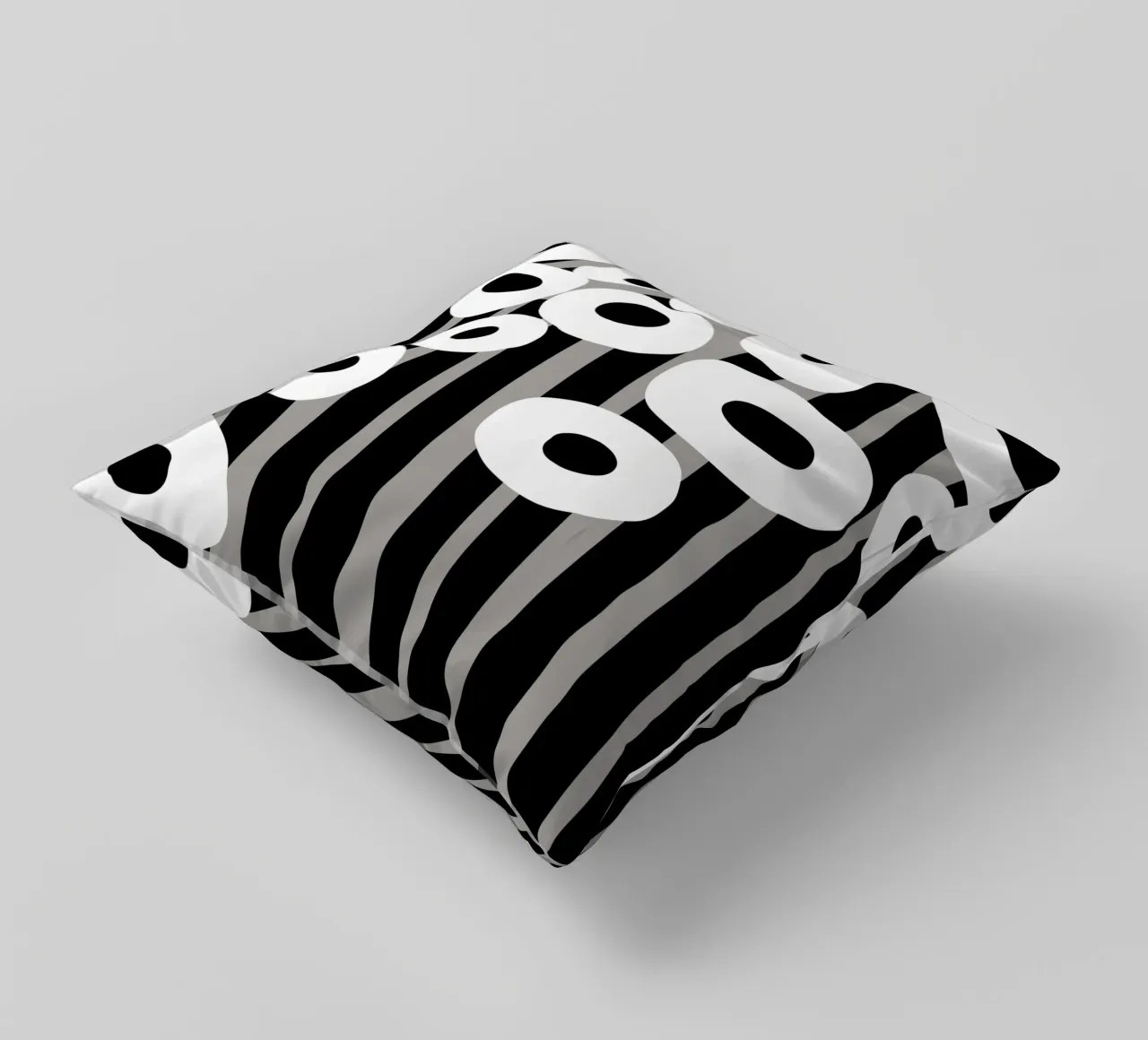 Bianco e nero floreale 04 cuscino da Little Dean