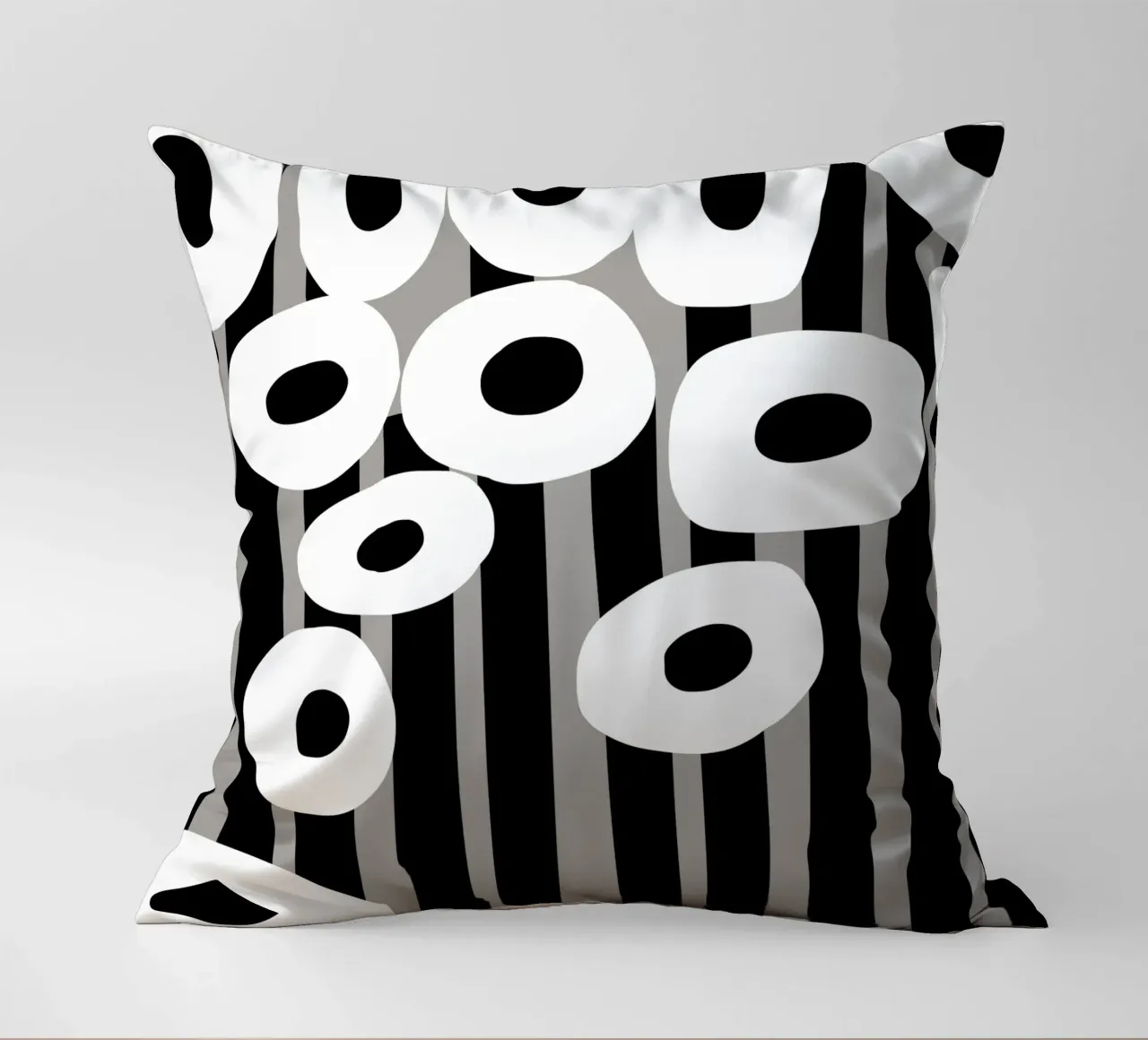 Bianco e nero floreale 04 cuscino da Little Dean