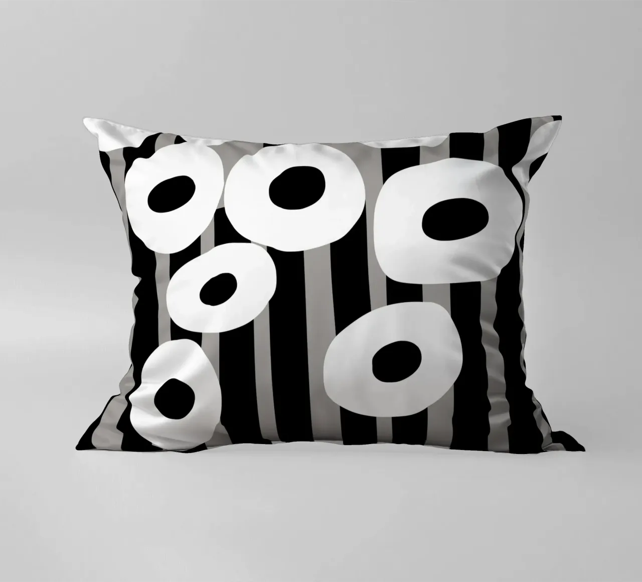 Bianco e nero floreale 04 cuscino da Little Dean