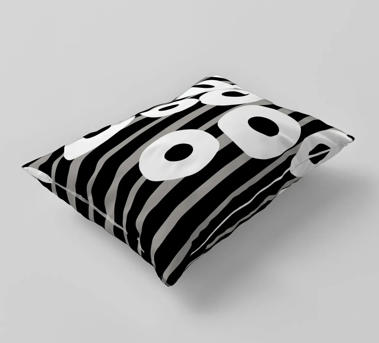 Bianco e nero floreale 04 cuscino da Little Dean