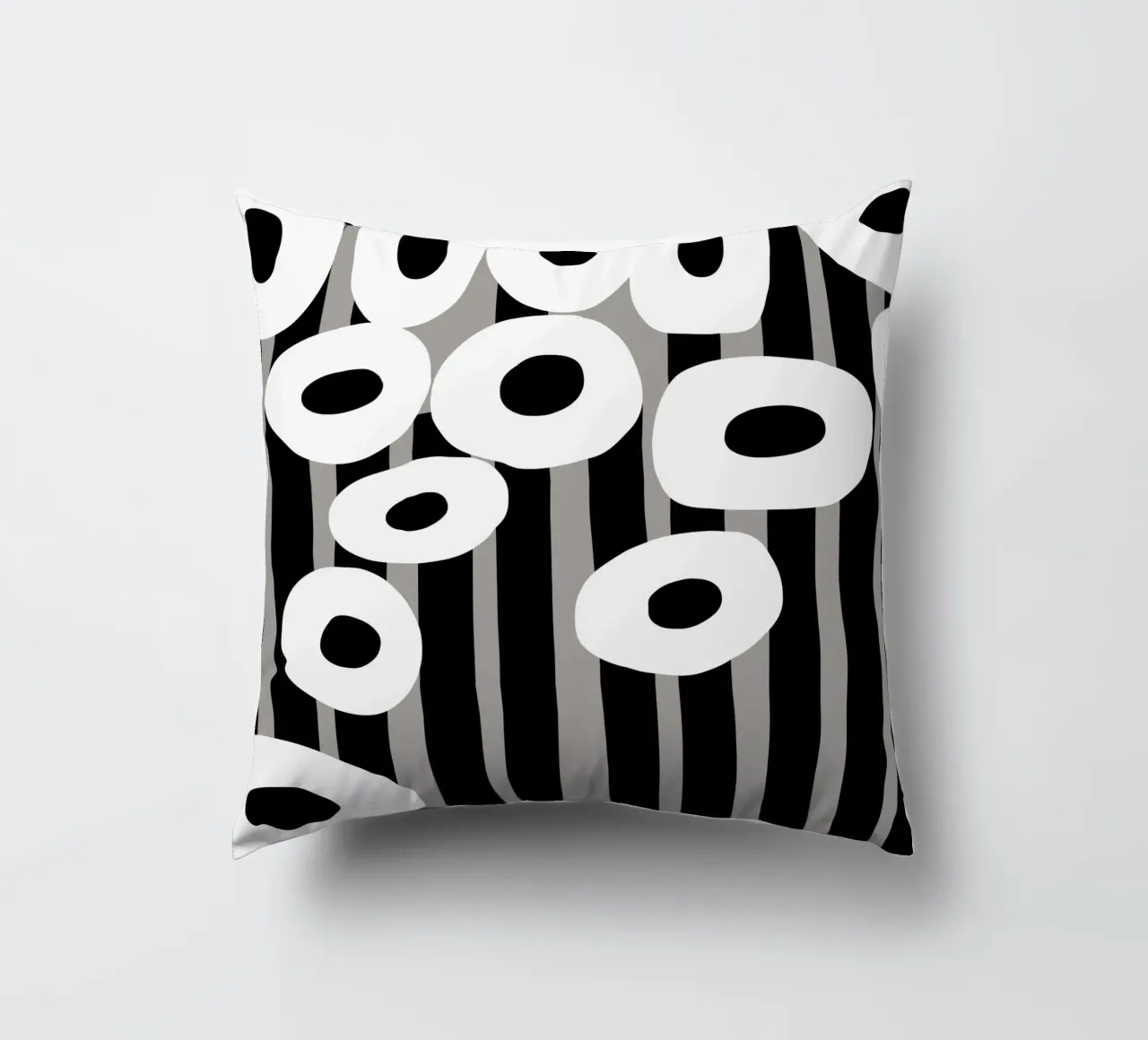 Bianco e nero floreale 04 cuscino da Little Dean