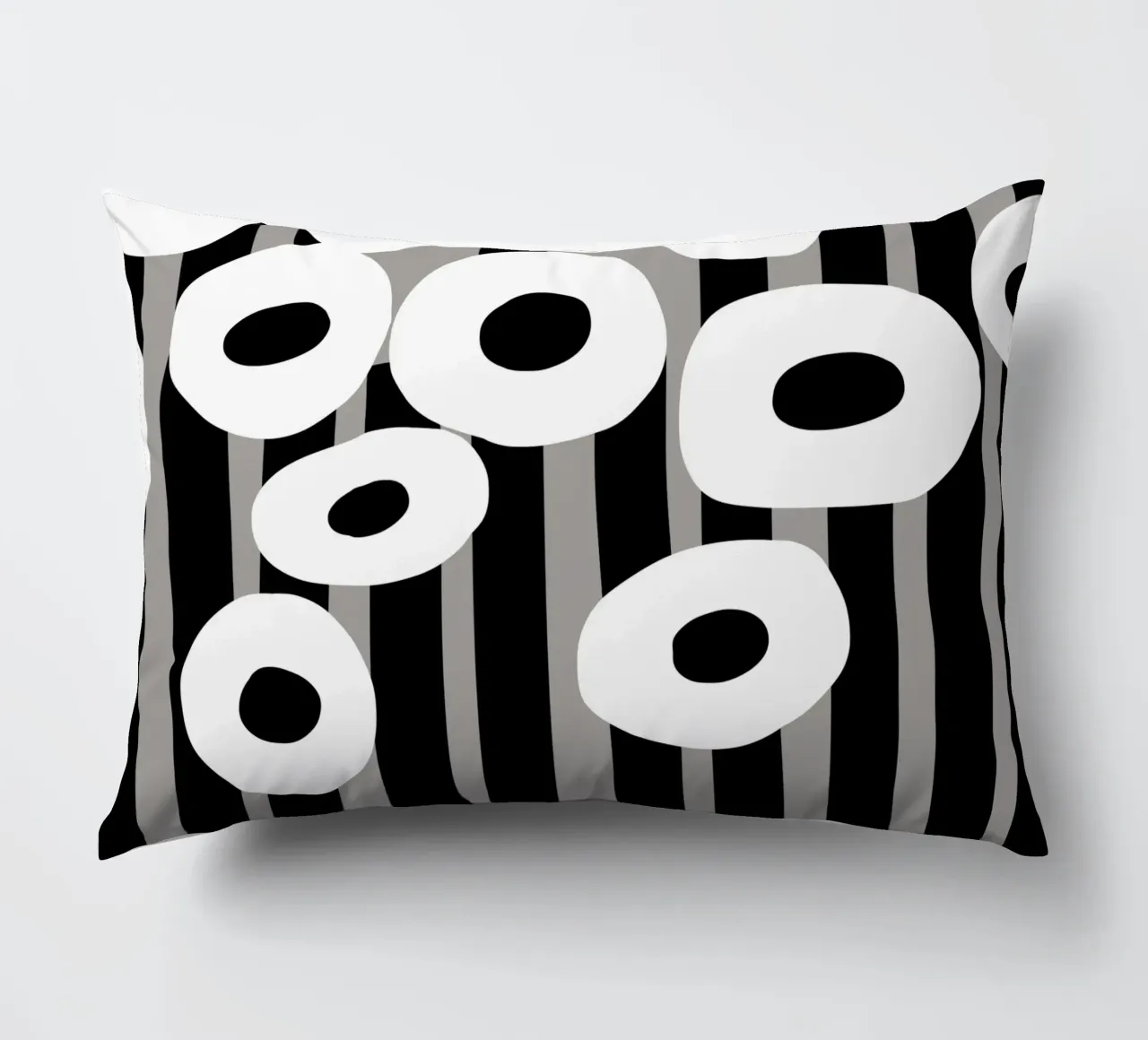 Bianco e nero floreale 04 cuscino da Little Dean