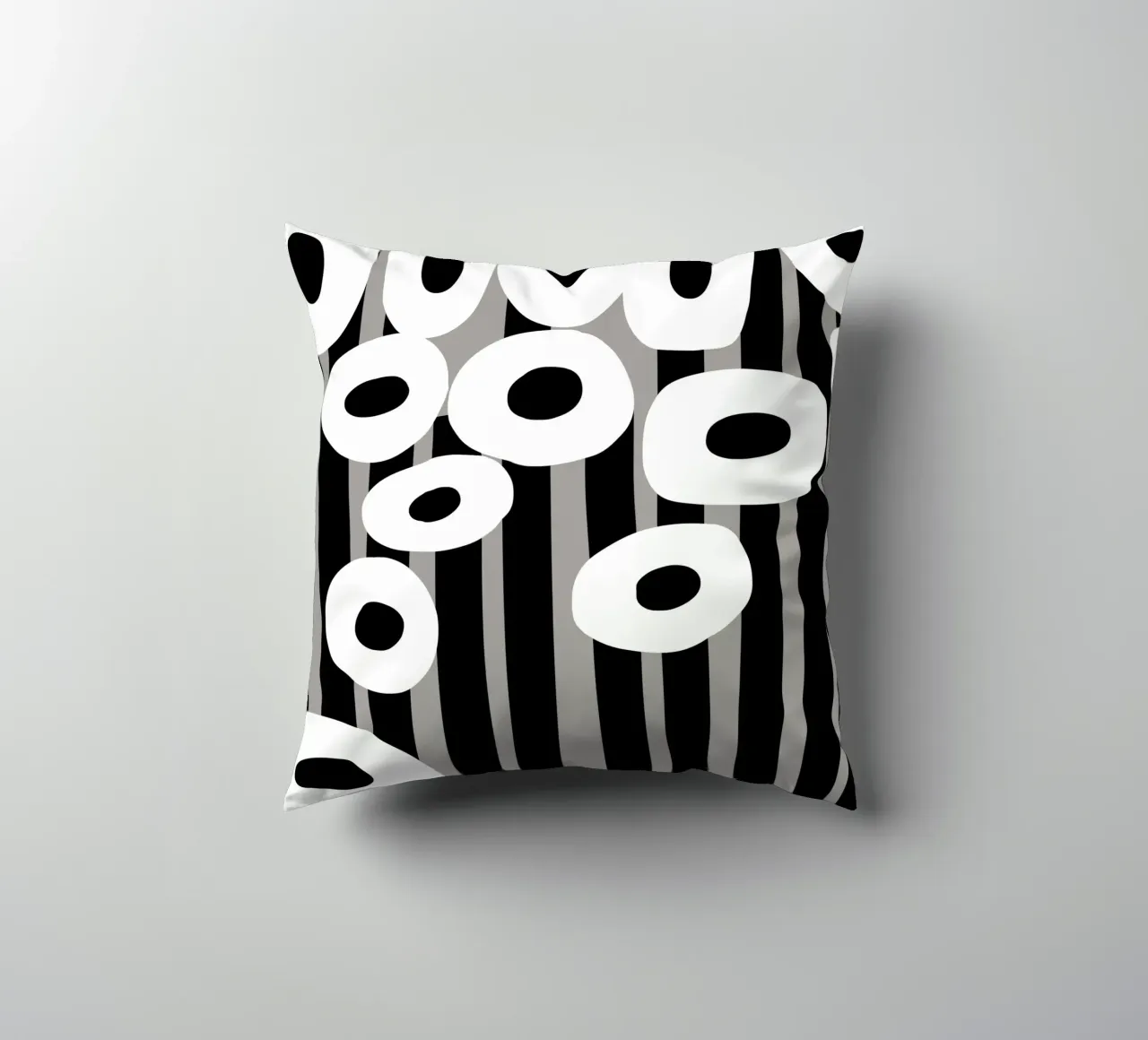 Bianco e nero floreale 04 cuscino da Little Dean