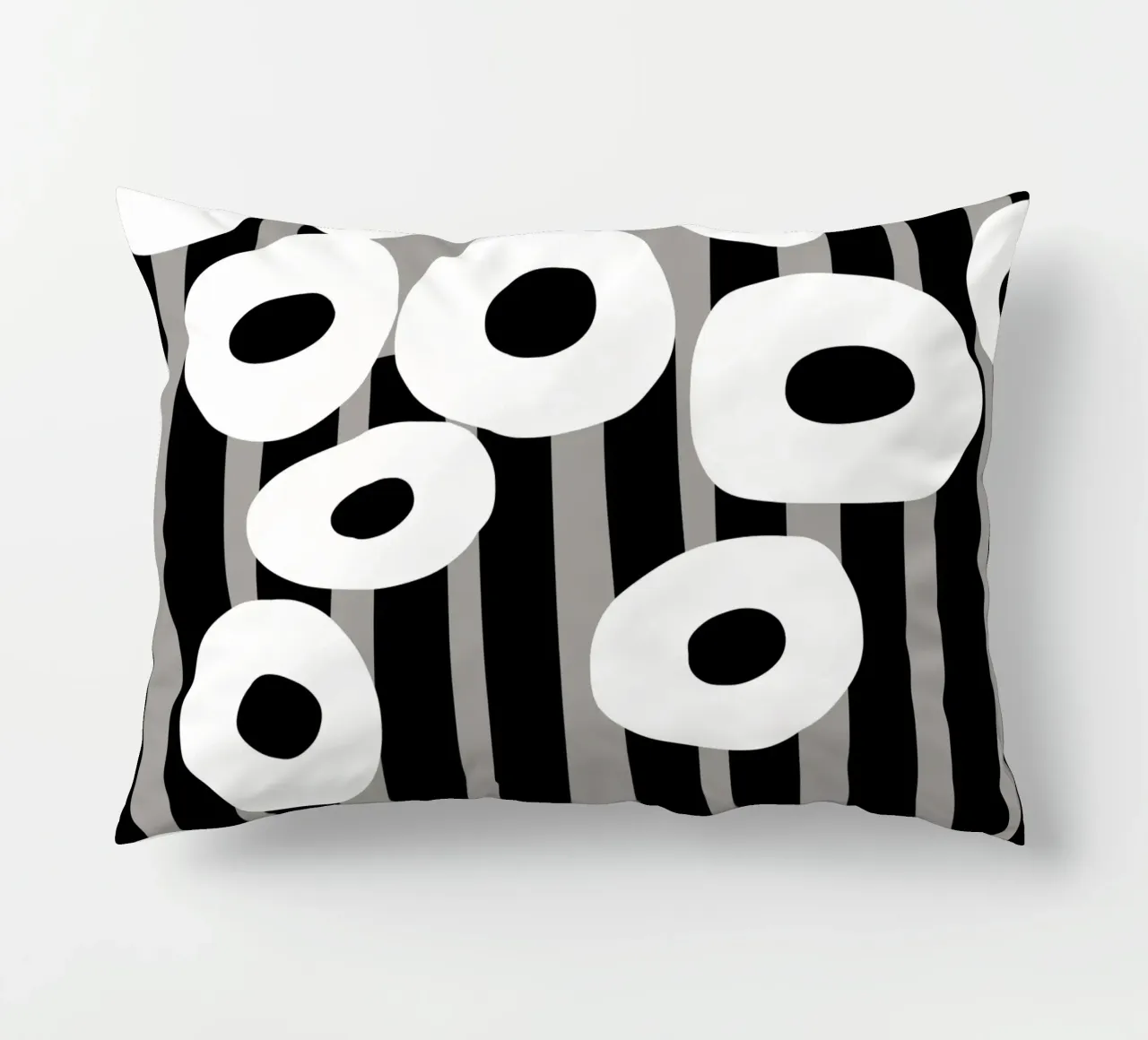 Bianco e nero floreale 04 cuscino da Little Dean