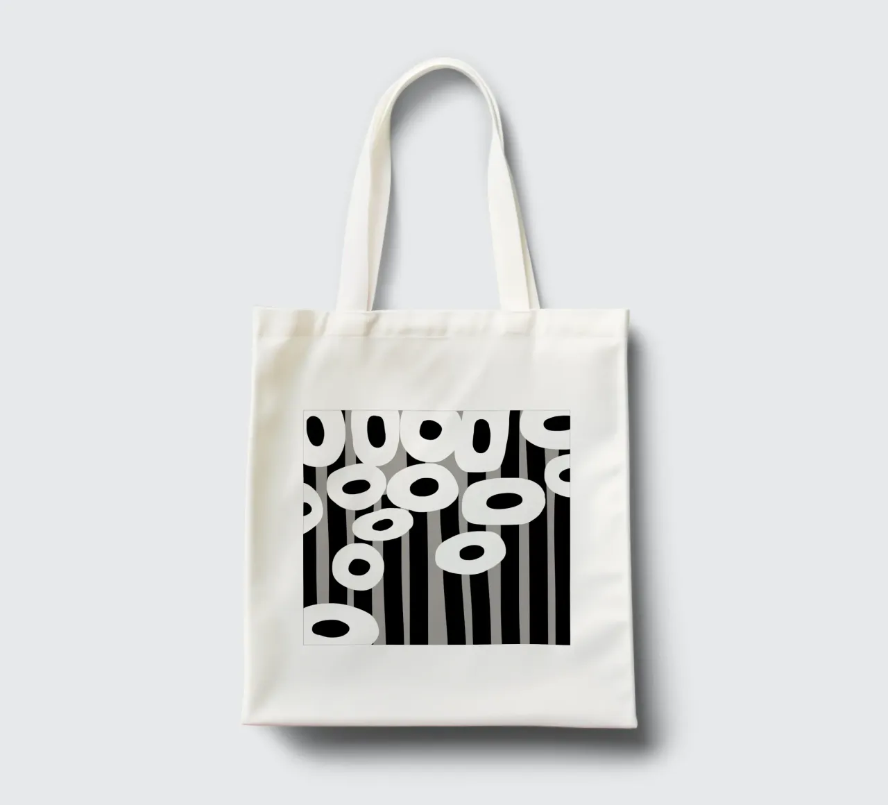 Bianco e nero floreale 04 borsa in juta da Little Dean