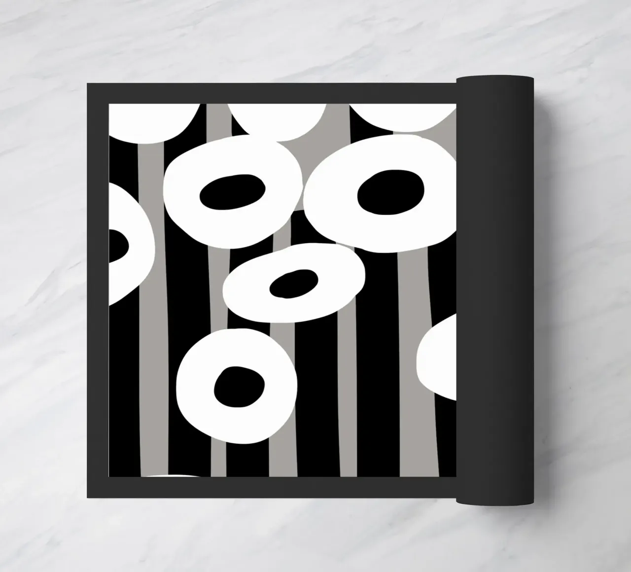 Bianco e nero floreale 04 zerbino da Little Dean