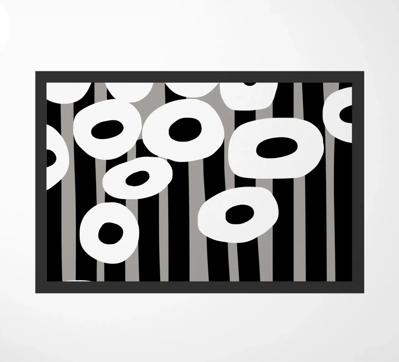 Bianco e nero floreale 04 zerbino da Little Dean