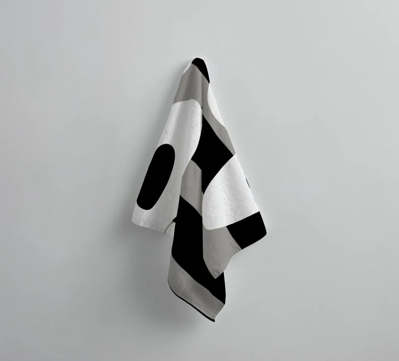 Bianco e nero floreale 04 asciugamano da bagno da Little Dean