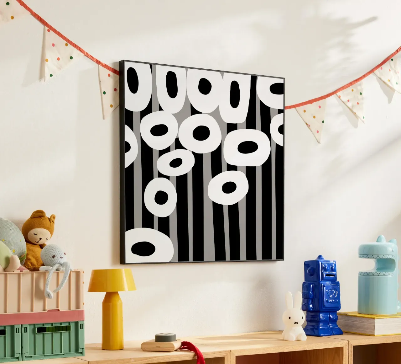 Bianco e nero floreale 04 alluminio dibond da Little Dean