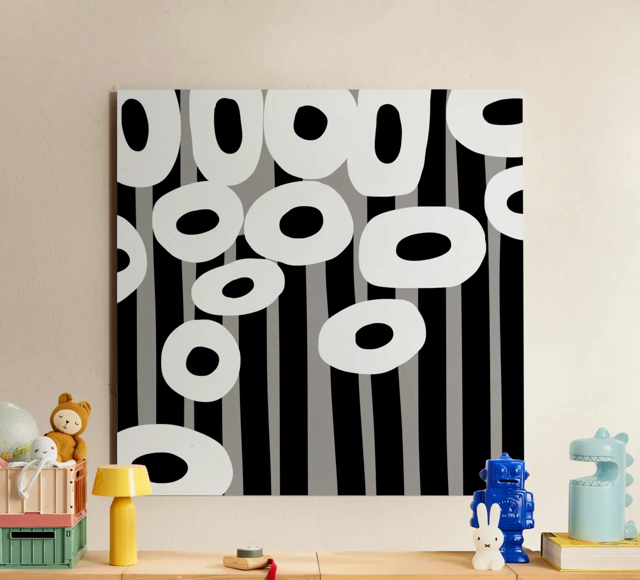 Bianco e nero floreale 04 alluminio dibond da Little Dean