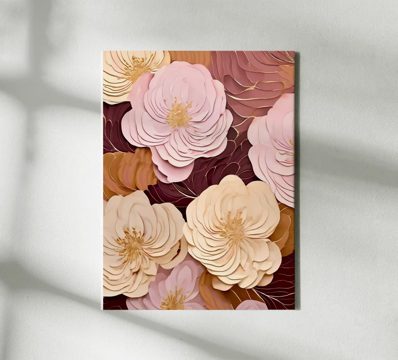 Papieren wandkleed met bloemen canvas met Baklijst van Artistic-shop