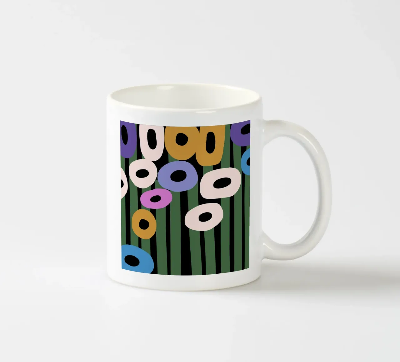 Fiori di ciambella colorati tazza in ceramica da Little Dean