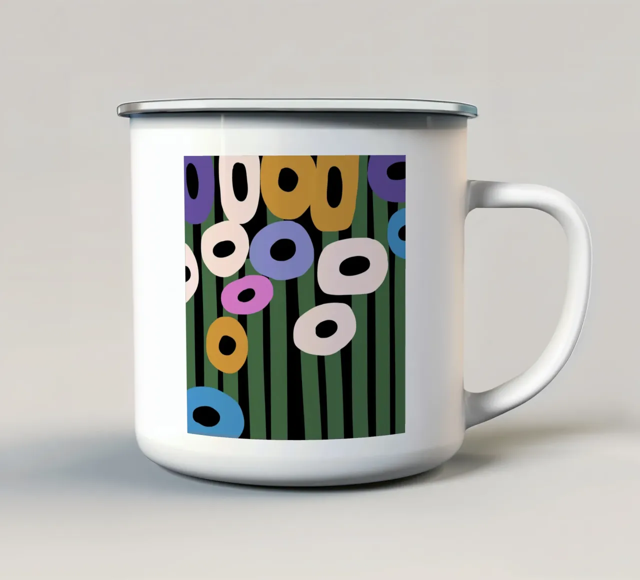 Fiori di ciambella colorati tazza in smalto da Little Dean