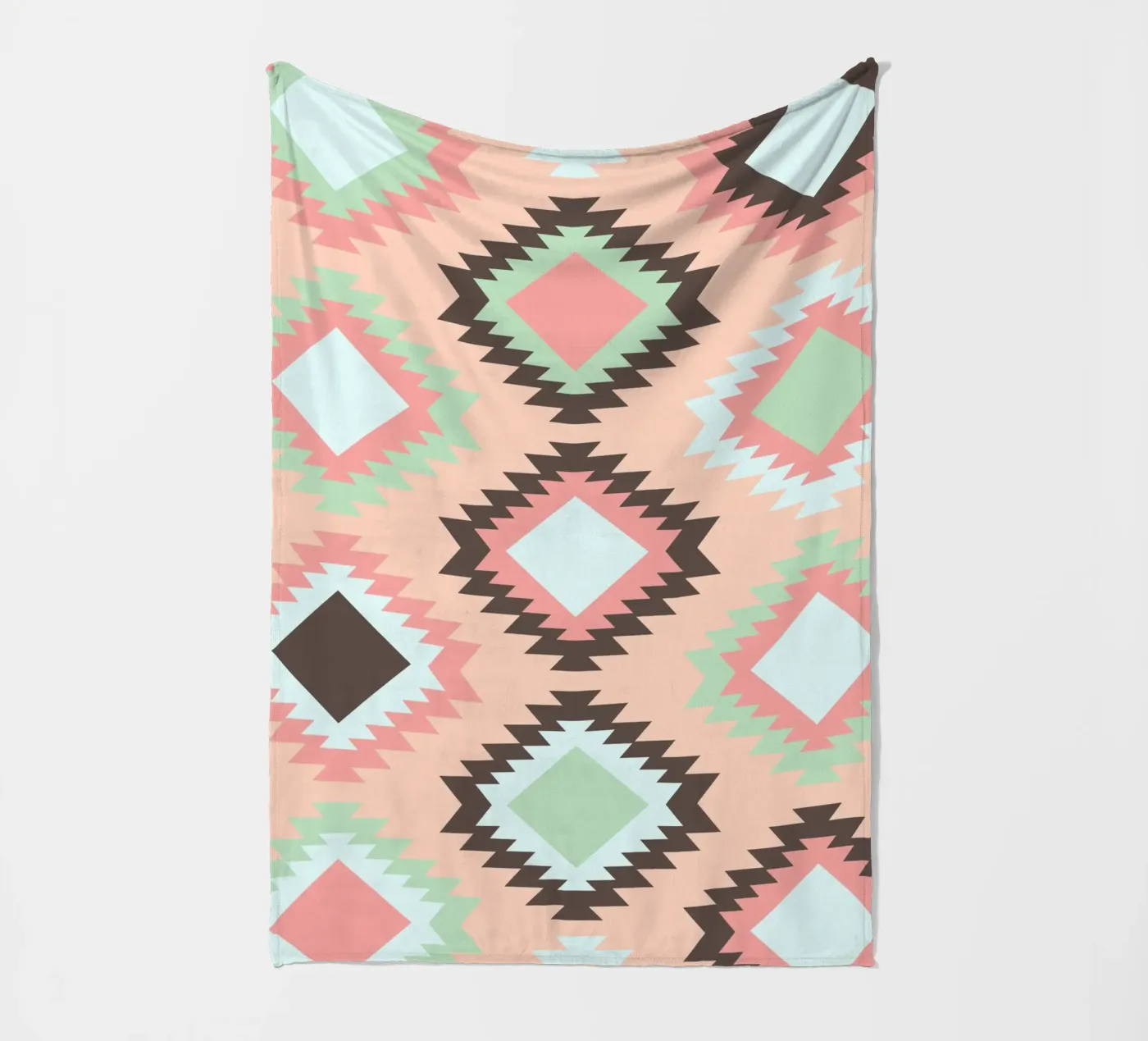 Boho rosé fleece blanket by BAINAI
