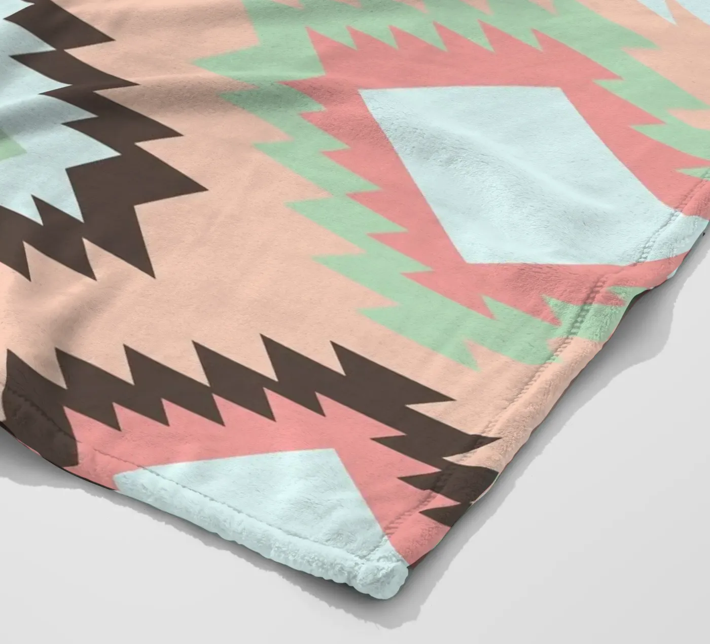 Boho rosé fleece blanket by BAINAI