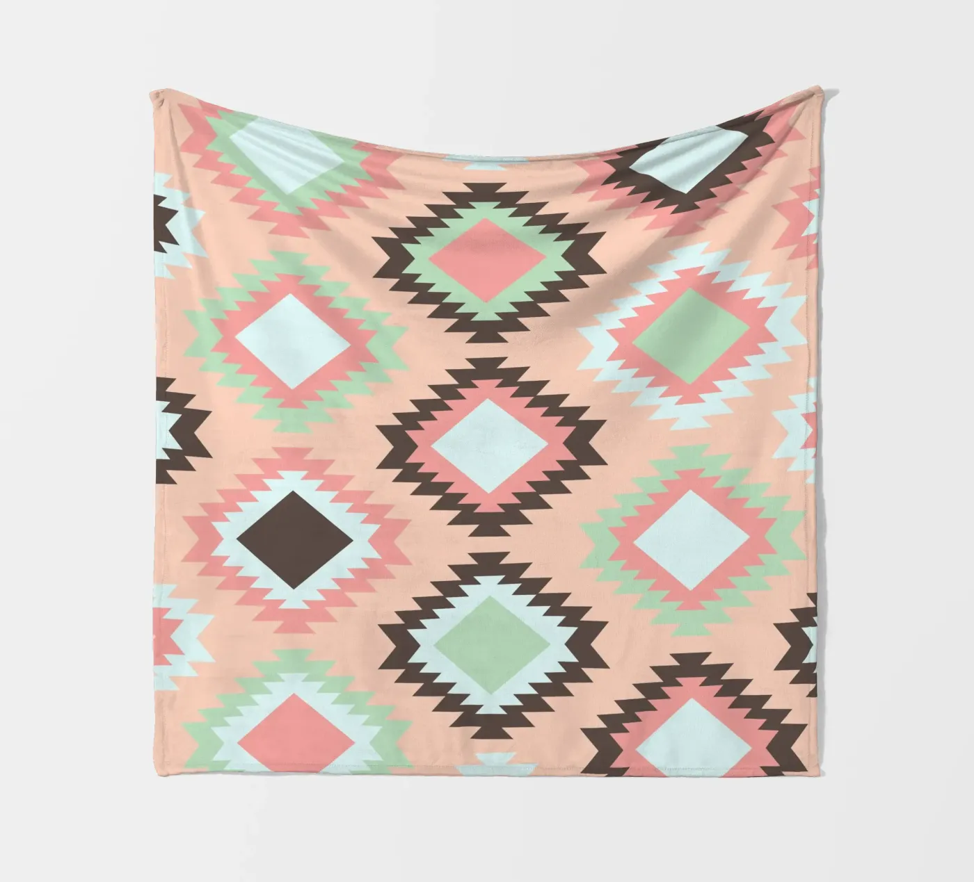 Boho rosé fleece blanket by BAINAI