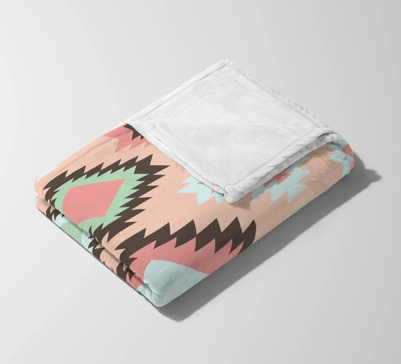 Boho rosé fleece blanket by BAINAI