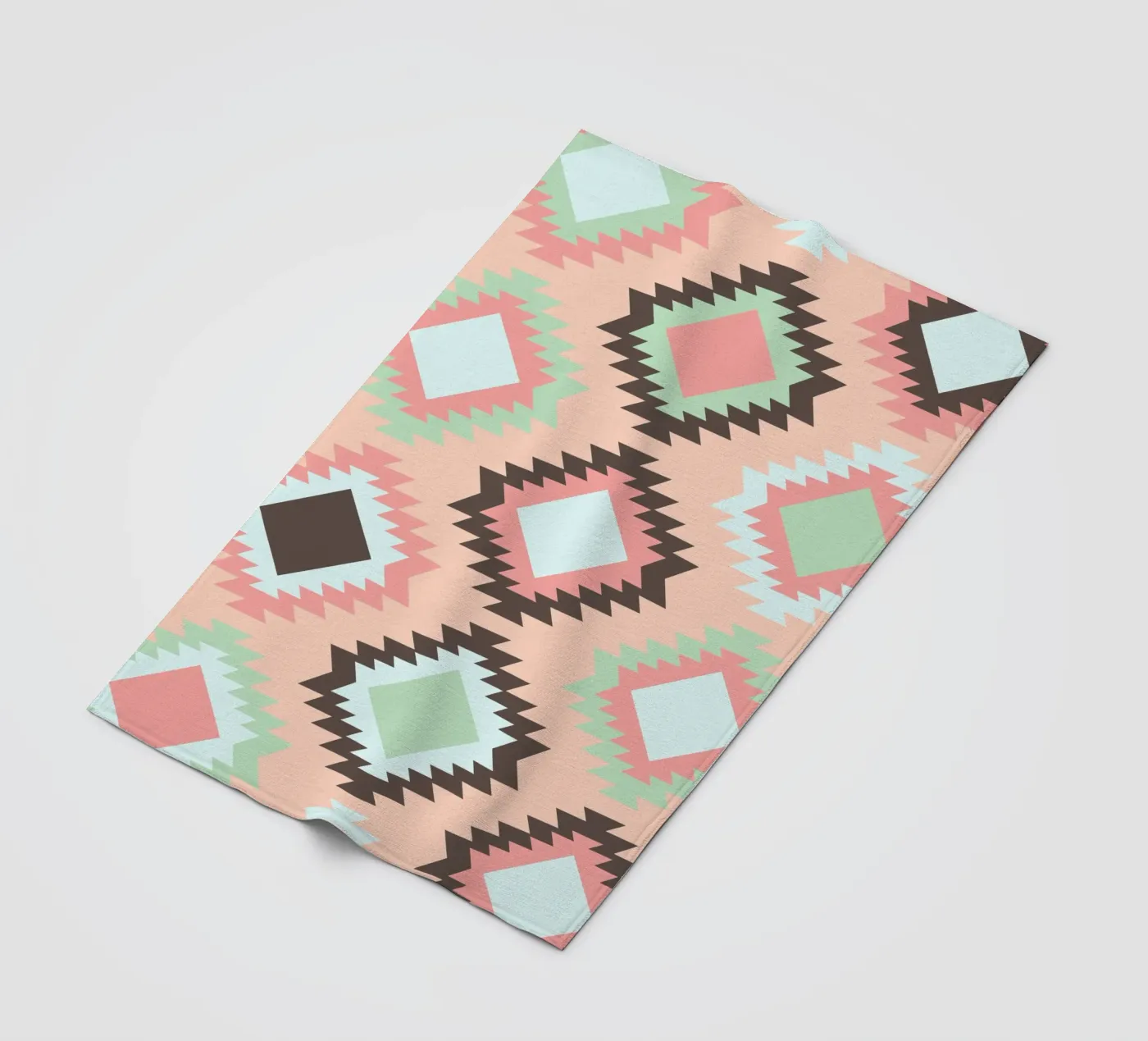 Boho rosé fleece blanket by BAINAI