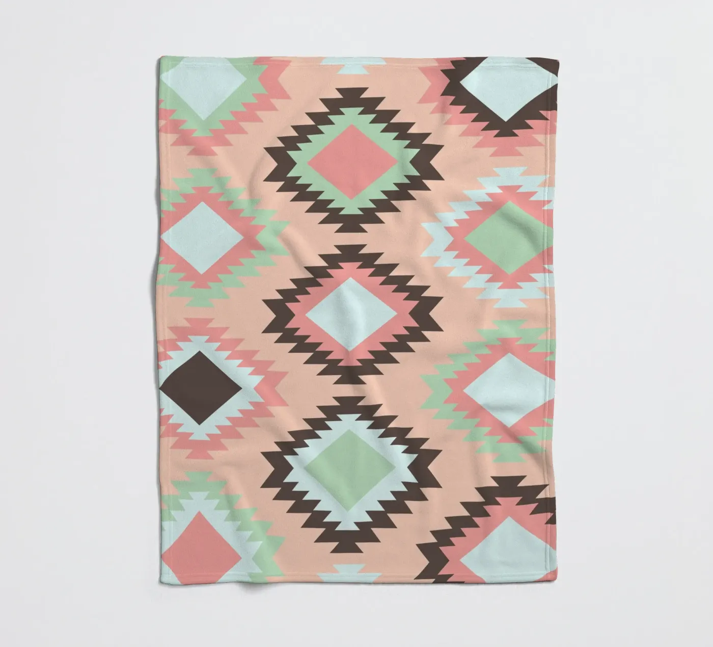 Boho rosé fleece blanket by BAINAI
