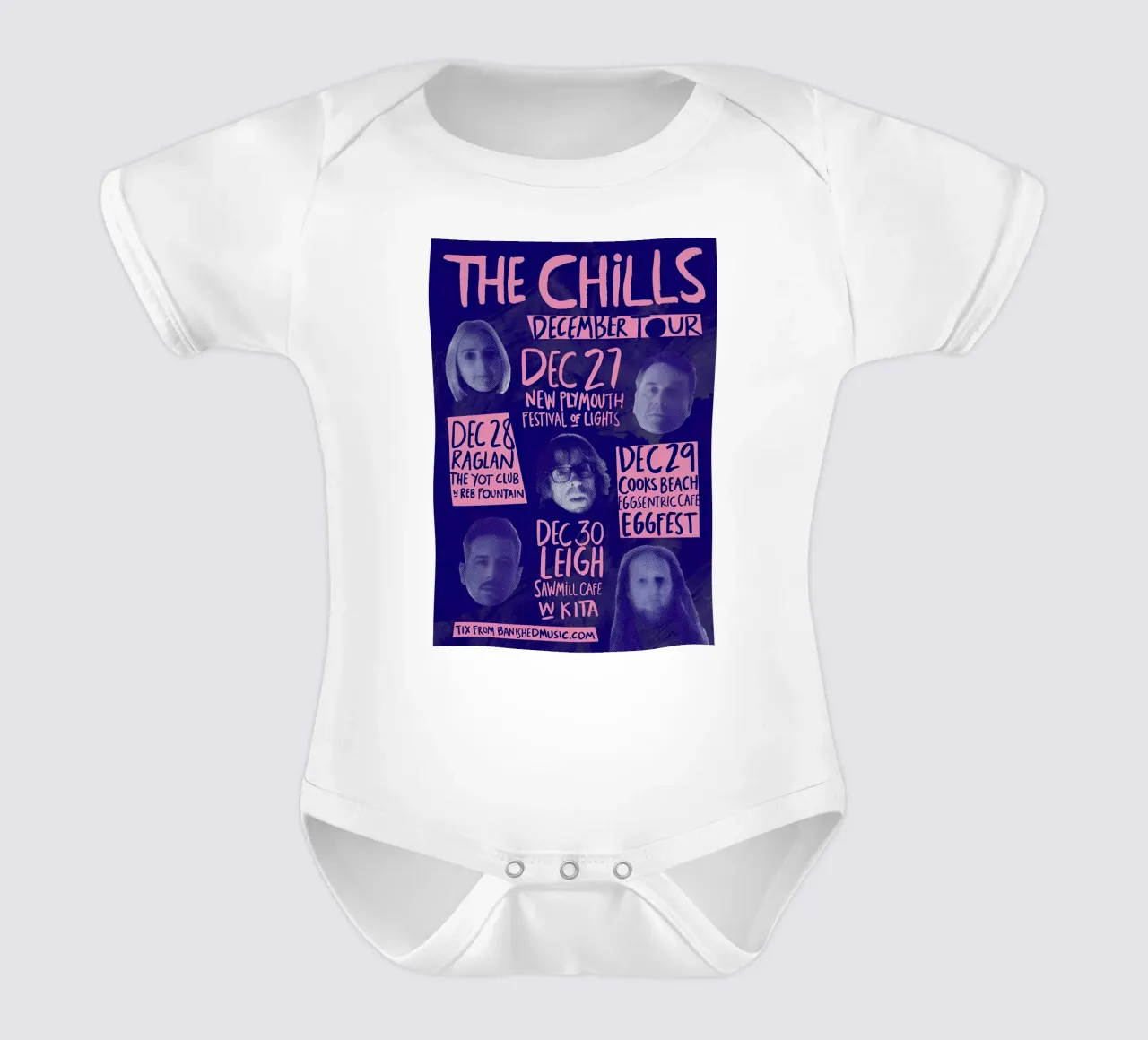 Silhouette Face - The Chills - Jangle Pop body neonato maniche corte da eliouxence