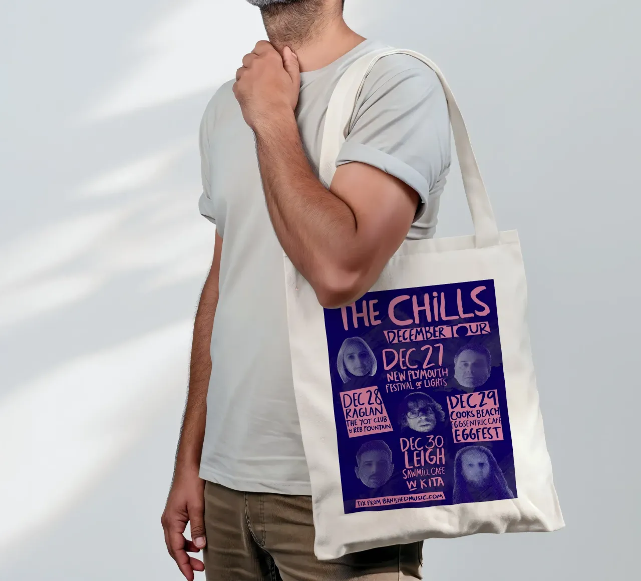 Silhouette Face - The Chills - Jangle Pop borsa in juta da eliouxence