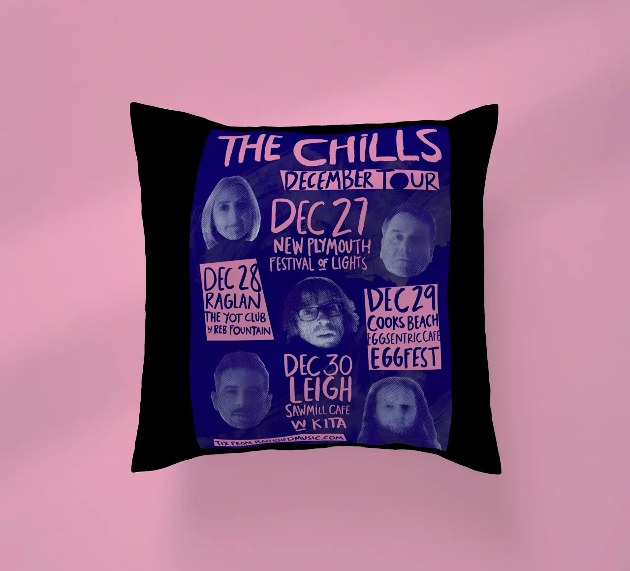 Silhouette Face - The Chills - Jangle Pop cuscino da eliouxence