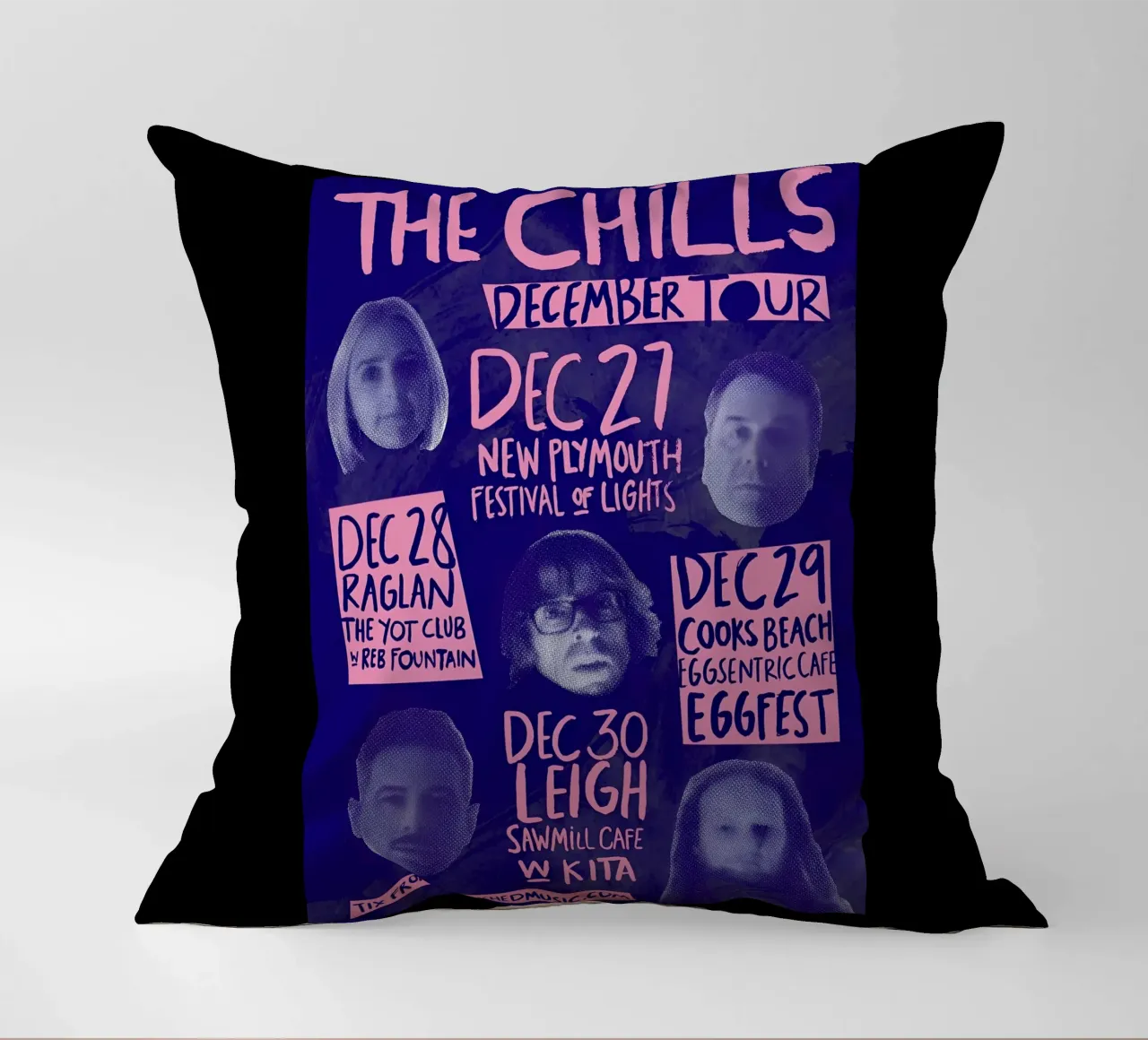 Silhouette Face - The Chills - Jangle Pop cuscino da eliouxence